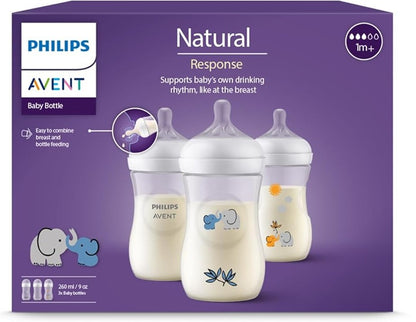 PHILIPS AVENT Natural RESPONSE Fles 260 ml 1 Maand+ x3 DEKOR