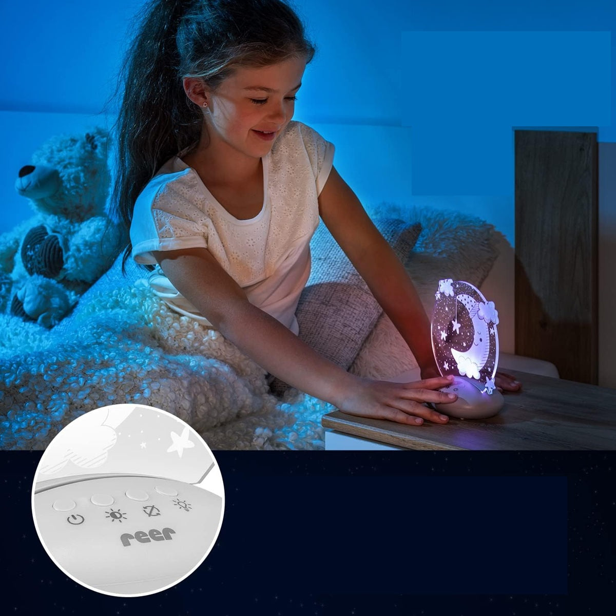 REER ColourLumy LED éjszakai fény 5 szín HOLD