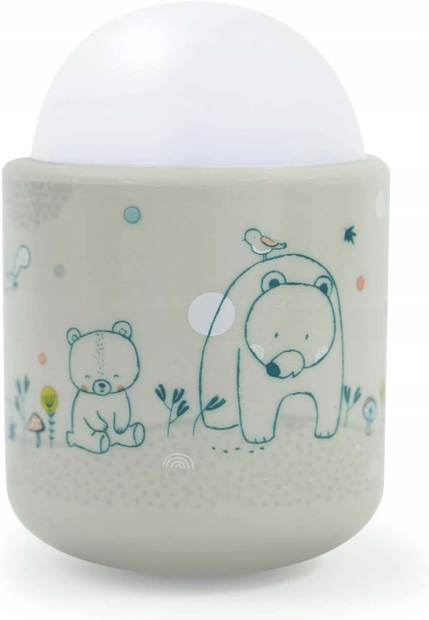 PABOBO Nomade bezprzewodowa lampka nocna 8x5 cm, beżowa lampka LED z motywem misia dla dziecka