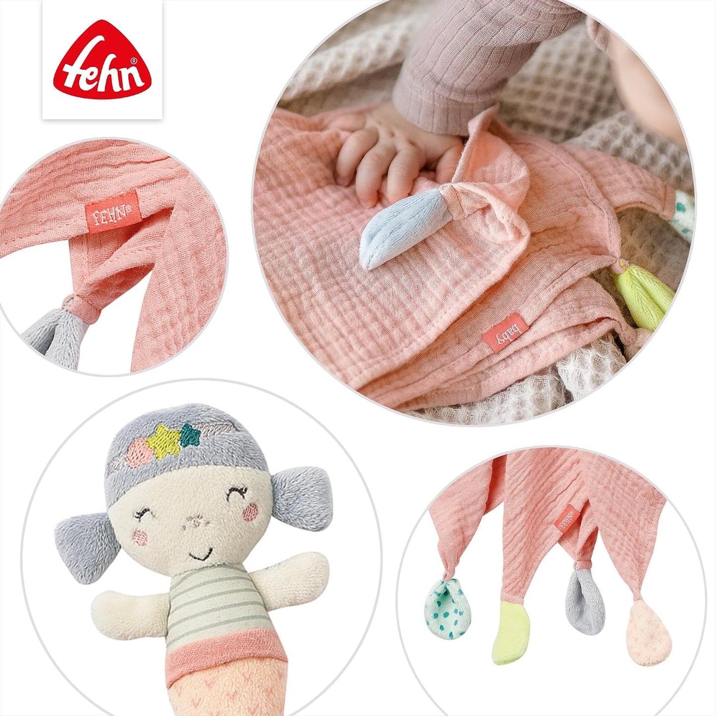FEHN Kuscheldecke Schmusetuch 45 cm MEERJUNGFRAU