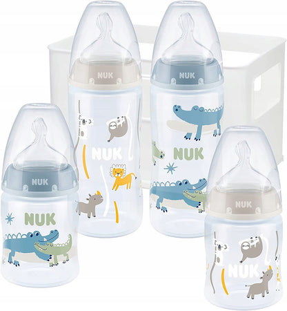 NUK First Choice+ startovací sada 4 lahvičky + košík organizér 0-6 m