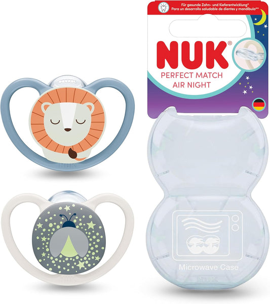 NUK Perfect Match Air Night nyugtató cumi 0–6 hó x2