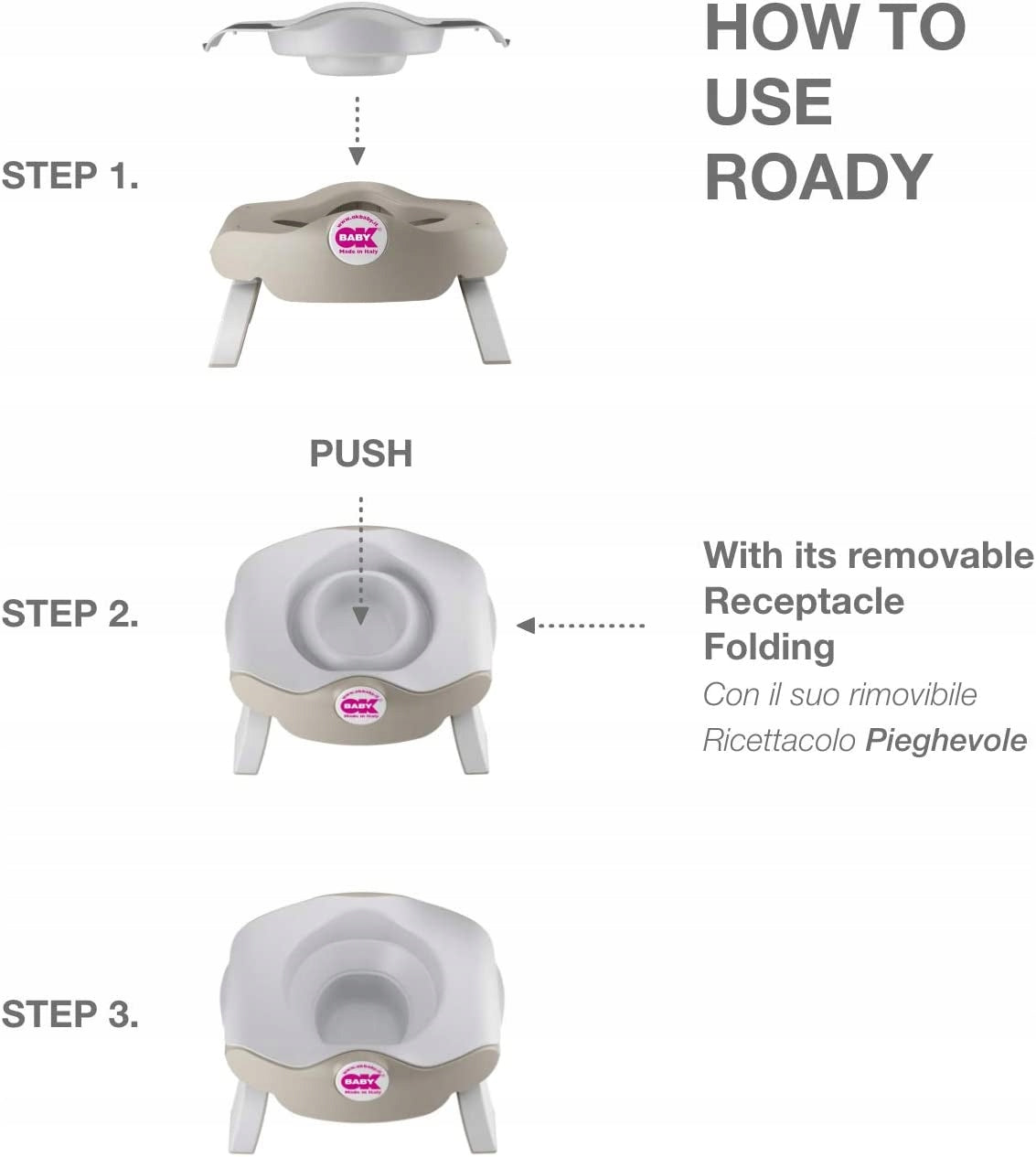 OK BABY 3ÎN1 Oliță Turistică Adaptor + saci