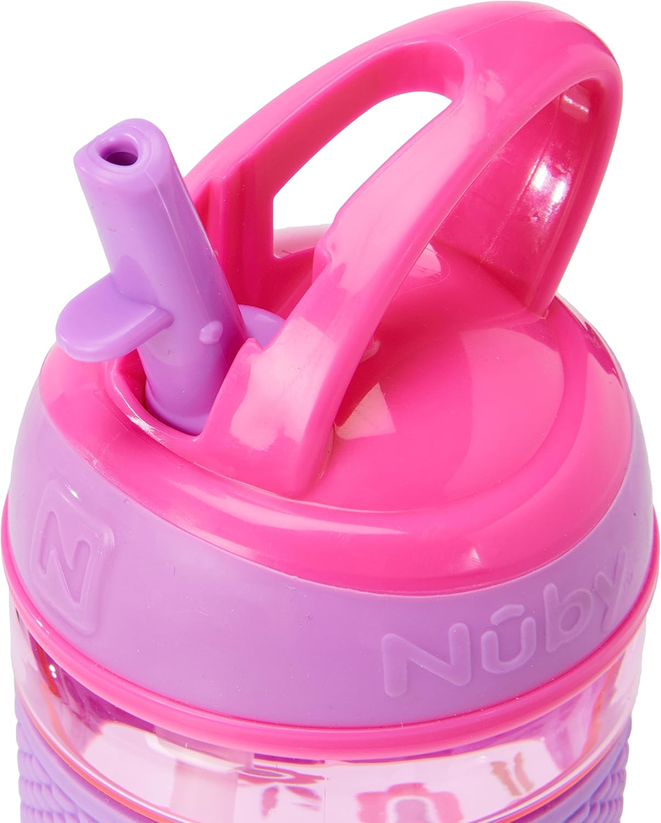 NUBY Hard Straw Cup bottle with flower motif