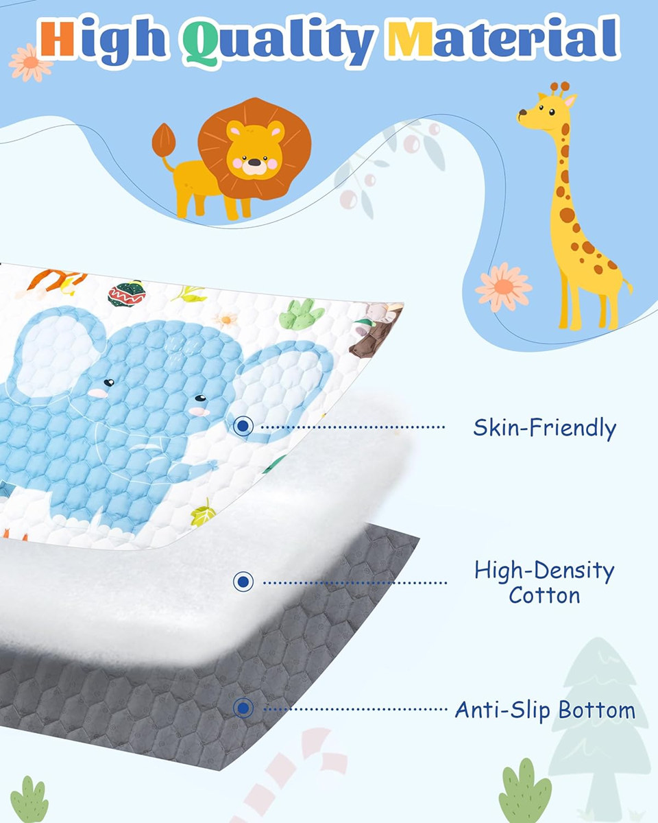 Tapis de jeu pour bébé FUNSLAND avec toise de croissance 127x127cm