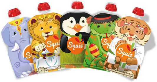 SQUIZ gourdes réutilisables pour compote x5