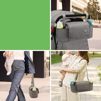 PHILORN Kinderwagen- und Umhängetasche 38 x 16 cm + Wickelunterlage