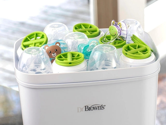DR BROWN'S 2 az 1-ben sterilizáló és szárító 6 üveghez 55 perc + 2 Hepa szűrő
