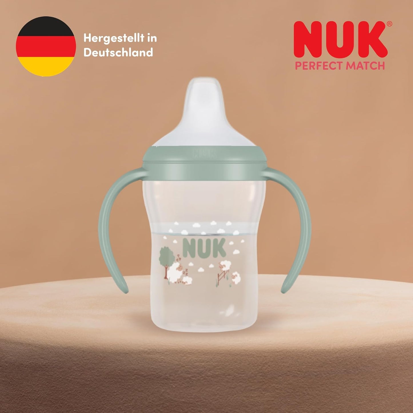 NUK Perfect Match csöpögésmentes pohár 150 ml 6 hó+ SÖTÉTBEN VILÁGÍT
