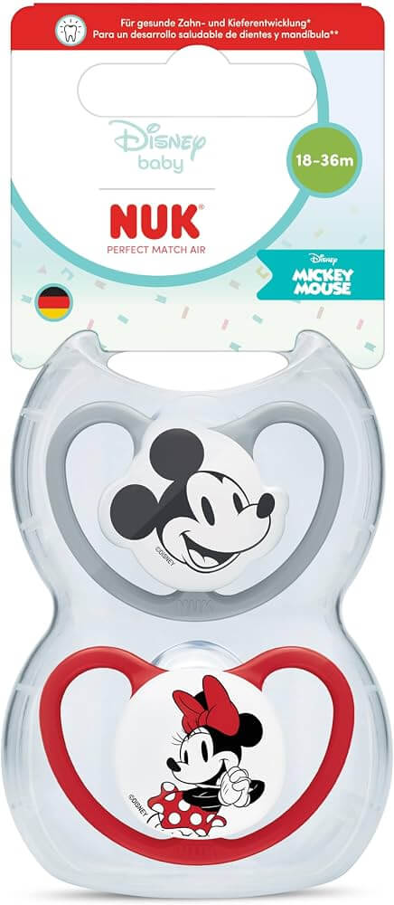 NUK Perfect Match Air smoczek uspokajający 18-36m x2 DISNEY z motywem Myszki Miki i Minnie