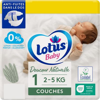 LOTUS BABY környezetbarát eldobható pelenkák, 1-es méret (2–5 kg) 20 db