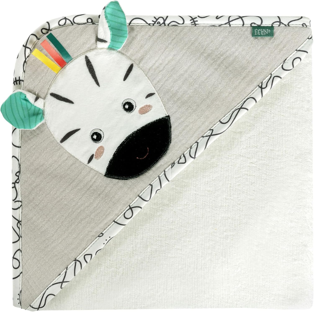FEHN zebra bath towel with hood