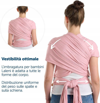 LALENI écharpe de portage élastique pour bébé jusqu'à 15kg