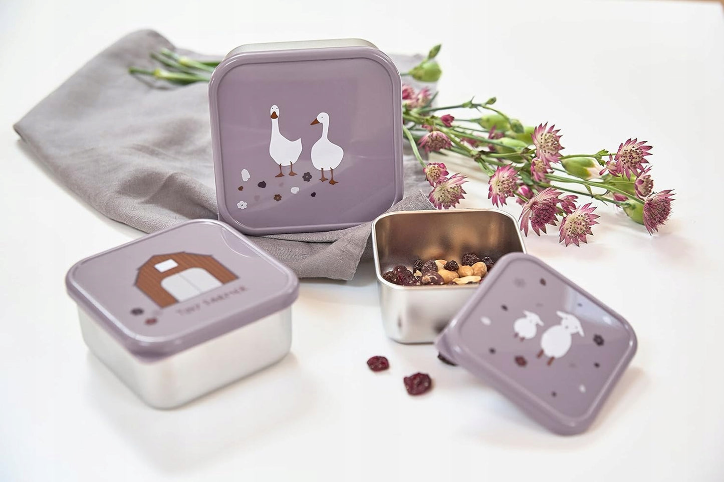LASSIG Snackbox acél SNACKTARTÓ DOBOZOK x3