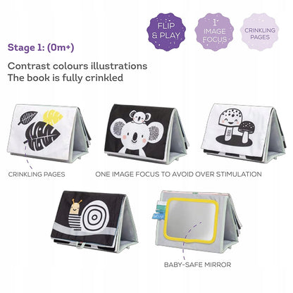 TAF TOYS livre sensoriel contrasté MIROIR