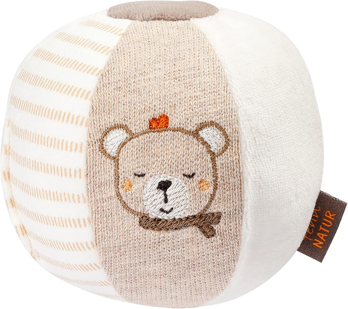 FEHN Natur bola de algodón con sonajero 9 x 10 cm oso y burro