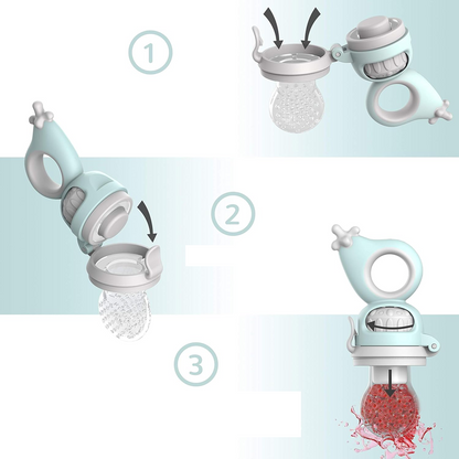 TABRIX inel gingival distribuitor de fructe pentru copii 3 luni+ 2 bucăți 6 tetine