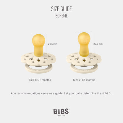 BIBS BOHEME 2 smoczki KAUCZUKOWE, okrągłe
