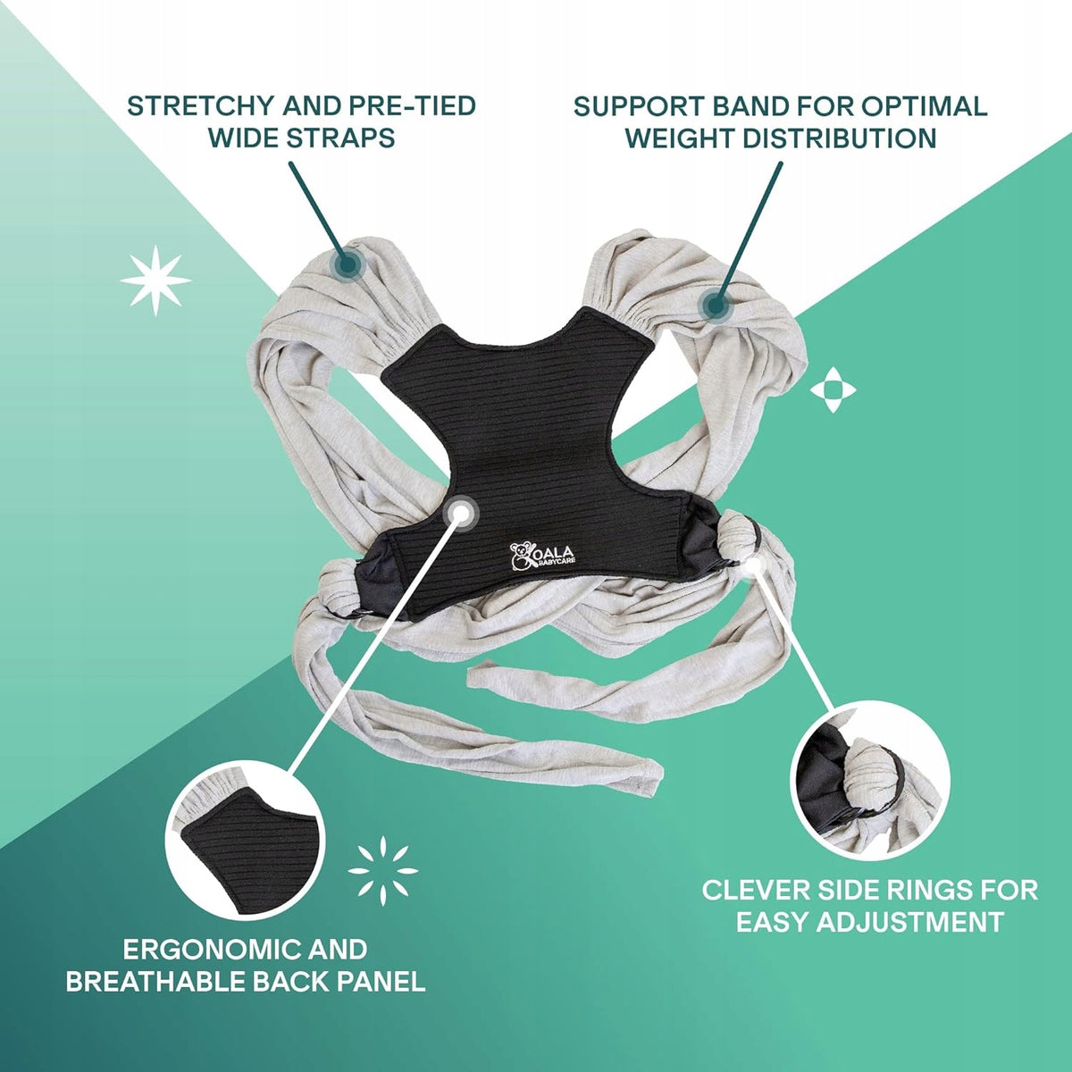 KOALA BABYCARE fular portabebés 2 en 1 para bebés