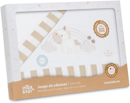 INTERBABY komplet pościeli 3częściowy 60x120 / 40x60 / 110x155