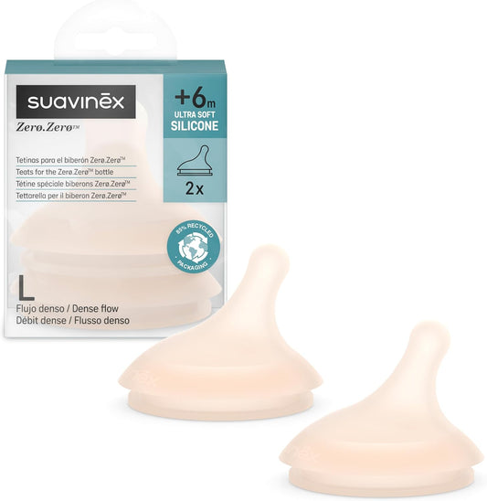 SUAVINEX Zero Zero cumisüveg cumi (L) sűrű folyadékokhoz 6h+ x2 "O"