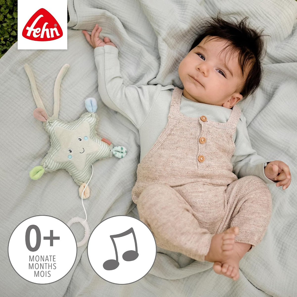 FEHN musical toy pendant with "Do You Know How Many Stars There Are?" STAR 20 cm