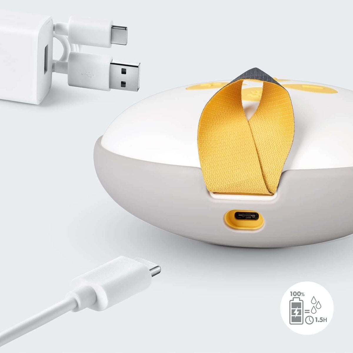 MEDELA SOLO laktator elektryczny 2-fazowy USB z kablem USB, akumulatorem i uchwytem do ładowania