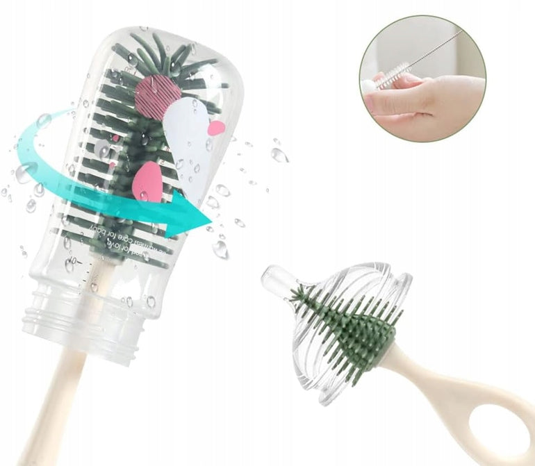 VICLOON 3 in 1 spazzole in silicone per la pulizia di biberon, tettarelle e cannucce 32cm