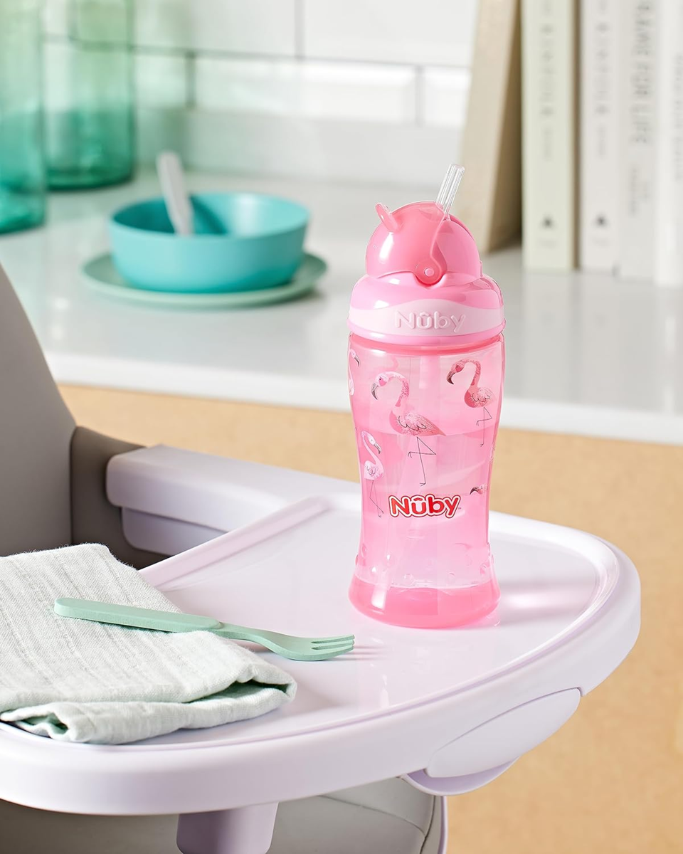 NUBY Flip-it Cup cseppmentes szívószálas pohár 12 hónap+ 360 ml