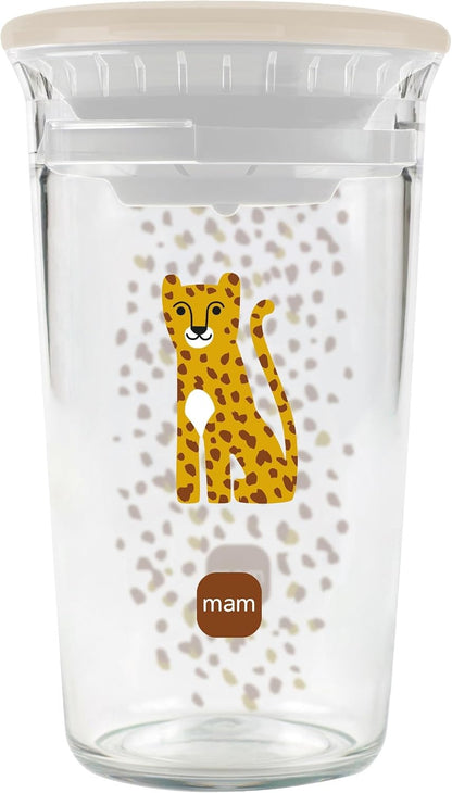 MAM Easy to Drink Cup csőrös itatópohár 360°-os szájjal, 290 ml, 8 hó+, LEOPÁRD