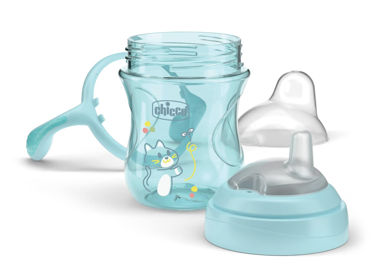 CHICCO Transition Cup csőrös, fogantyús itatópohár, 200 ml, 4 hónapos kortól
