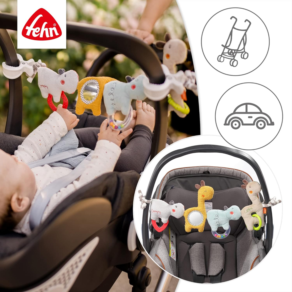 FEHN Loopy & Lotta Assortment pendant for pushchair, stroller, car seat