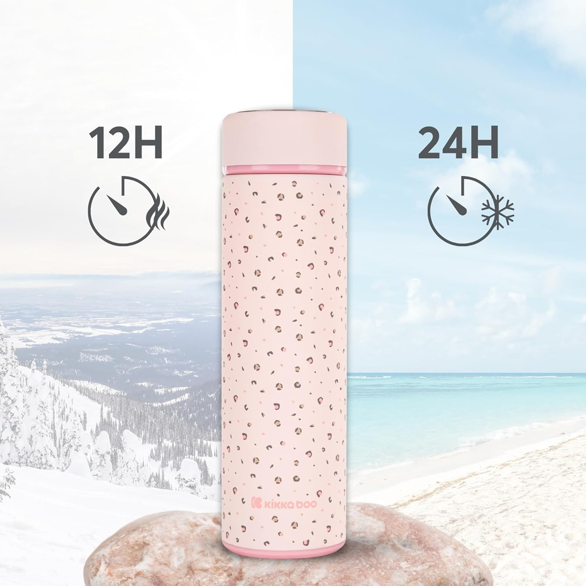 KIKKA BOO Savanna Thermoskanne Edelstahl 500 ml + Teesieb