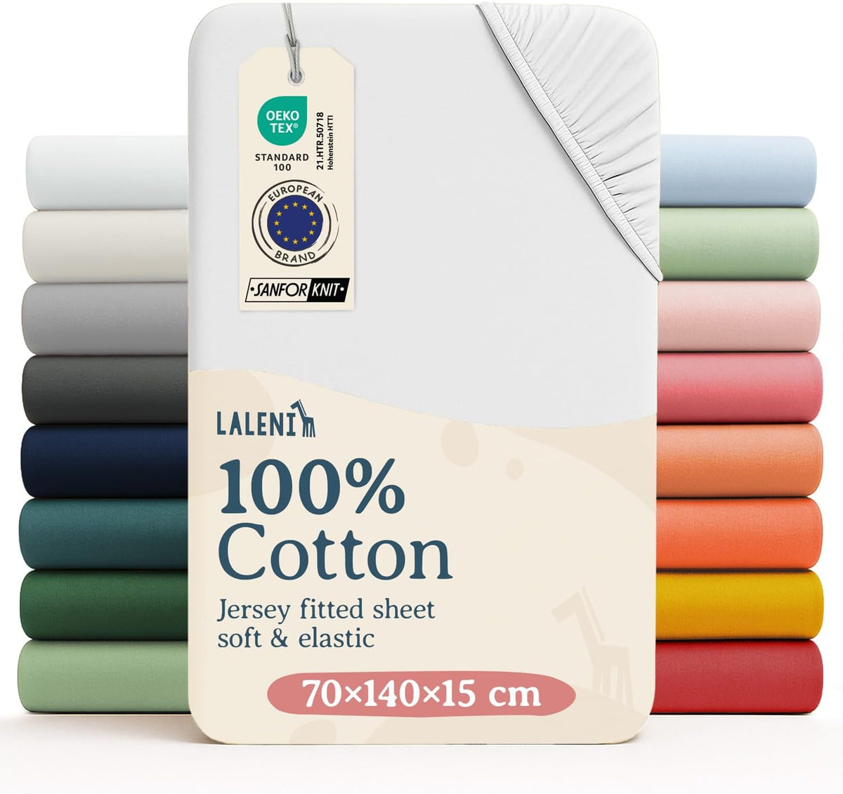 Drap housse LALENI avec élastiques 60/120 70/140 x2pcs.