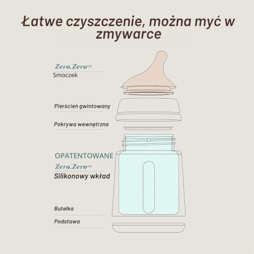 Suavinex Zero Zero hasfájás elleni cumisüveg 270 ml 3m+ közepes folyás (M)