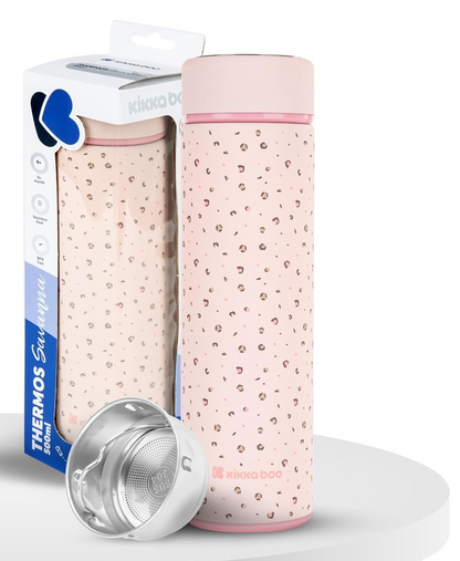 KIKKA BOO Savanna rozsdamentes acél termosz 500 ml + teaszűrő