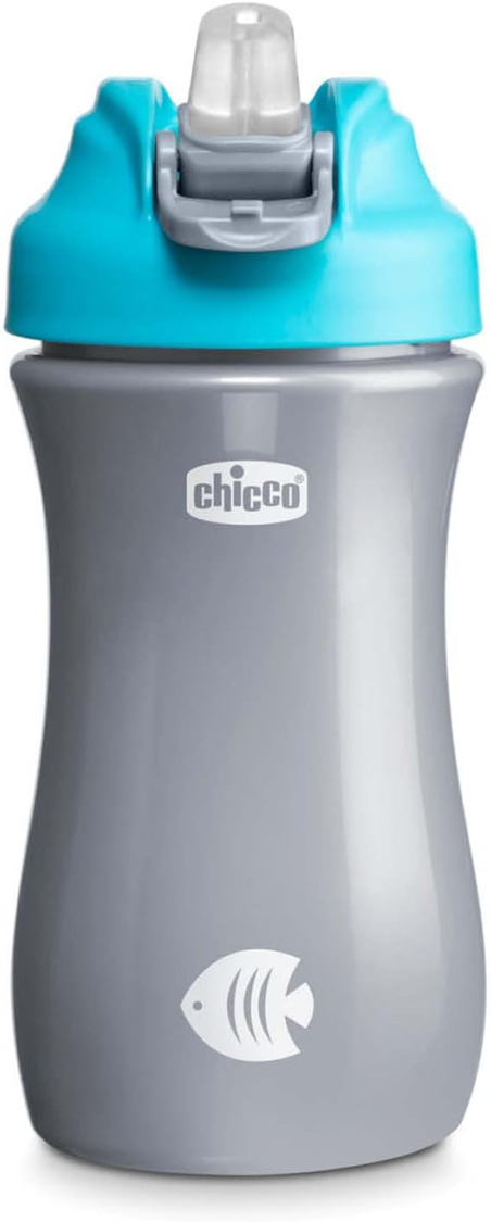 CHICCO Vaso Pop-up antiderrames con boquilla y pajita 350 ml 2 años+