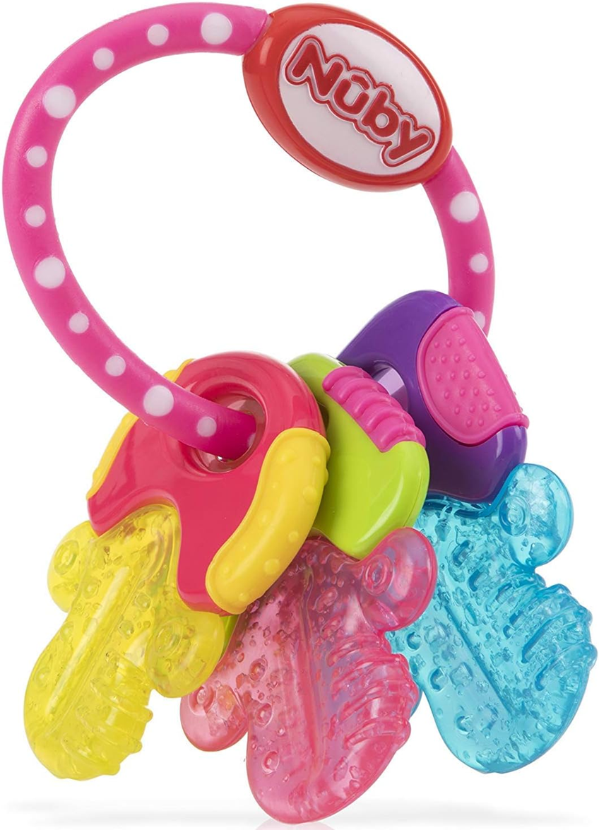 NUBY IcyBite δακτύλιος οδοντοφυΐας σιλικόνης με ψυκτικό υγρό 9 x 14 εκ. ΚΛΕΙΔΙΑ
