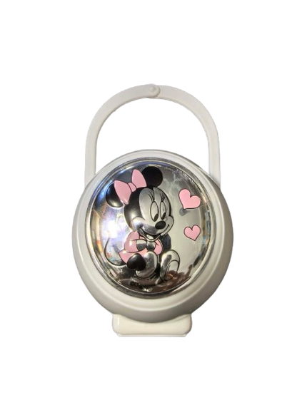 VALENTI DISNEY Minnie pouzdro na dudlík + řetízek PVD povrch (stříbro)