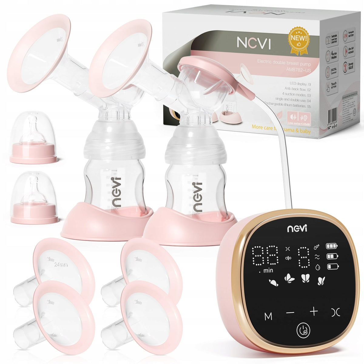 NCVI tire-lait électrique double + coussinets, sachets de conservation du lait
