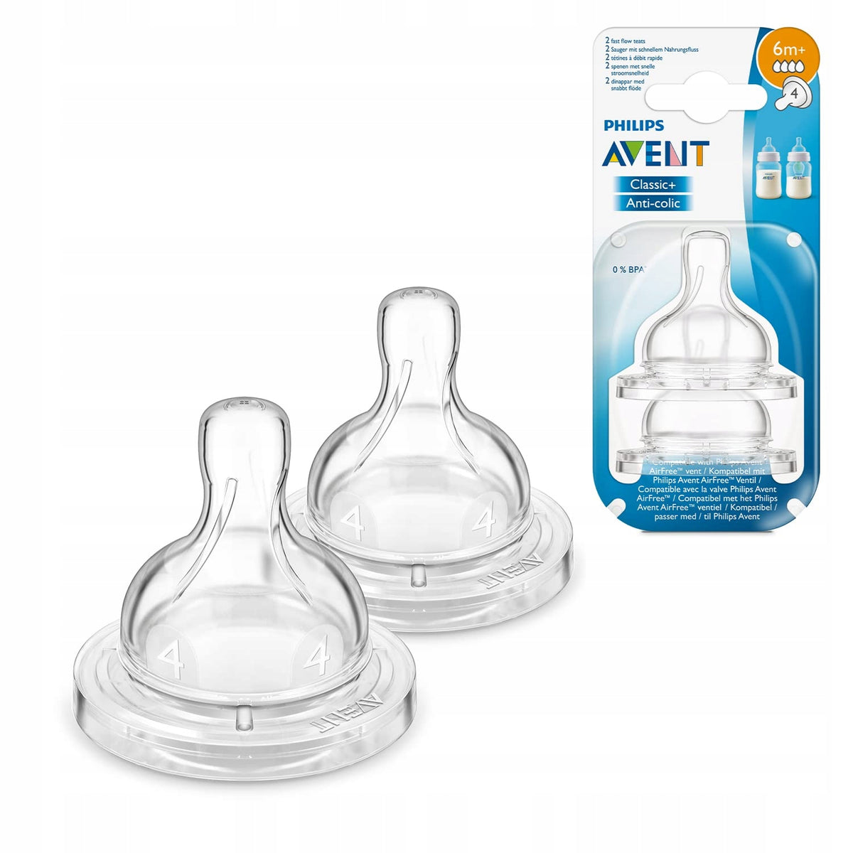PHILIPS AVENT Classic+ Anti-colic tetine 6m+ x2 SCF634/27