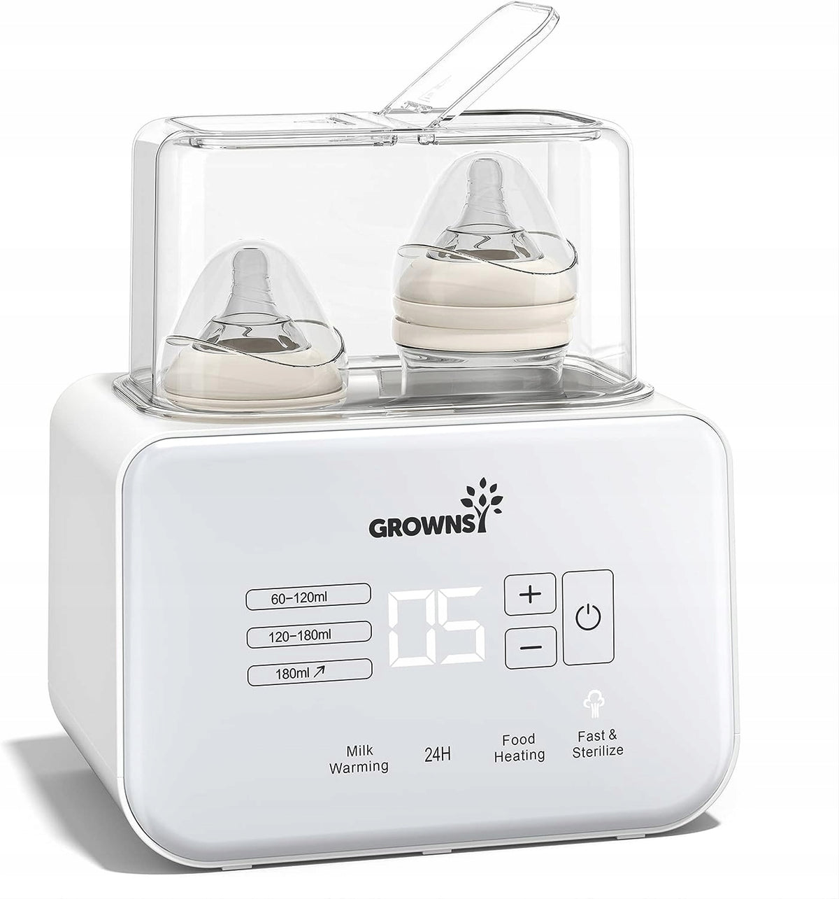 GROWNSYdouble electric steriliser and heaterwhitemains supplyBPA-freeused condition, visually almost perfect