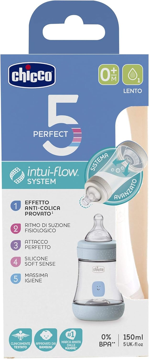 CHICCO Perfect5 cumisüveg 0 hónap+ 150 ml