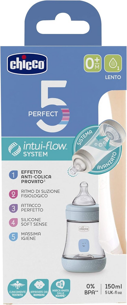 CHICCO Perfect5 cumisüveg 0 hónap+ 150 ml