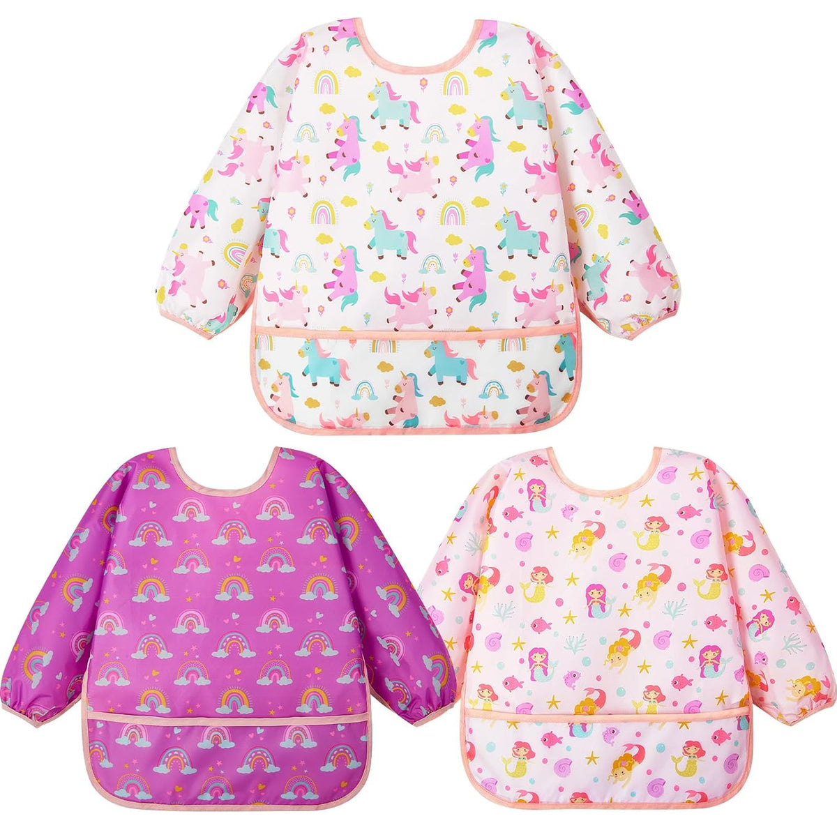 LICTIN śliniaki fartuszki z kieszonką 6-24 m  x3