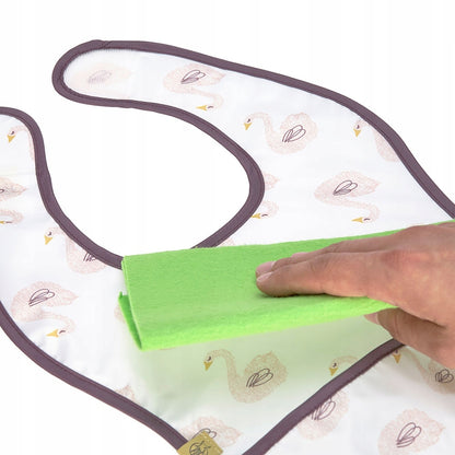 LASSIG plastic bib with hook-and-loop fastening and pocket, 6–24 months