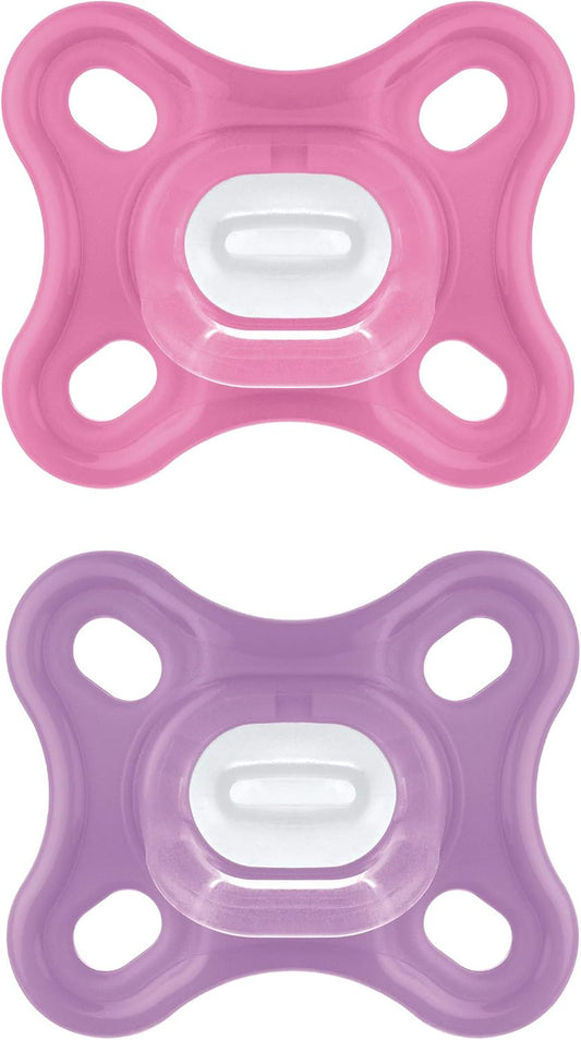 MAM Comfort szilikon cumik 0–3 hónapos korig, rózsaszín, 2 db