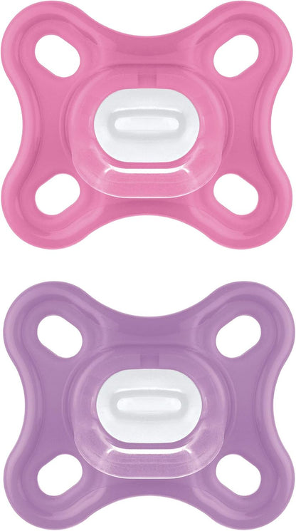 MAM Comfort szilikon cumik 0–3 hónapos korig, rózsaszín, 2 db