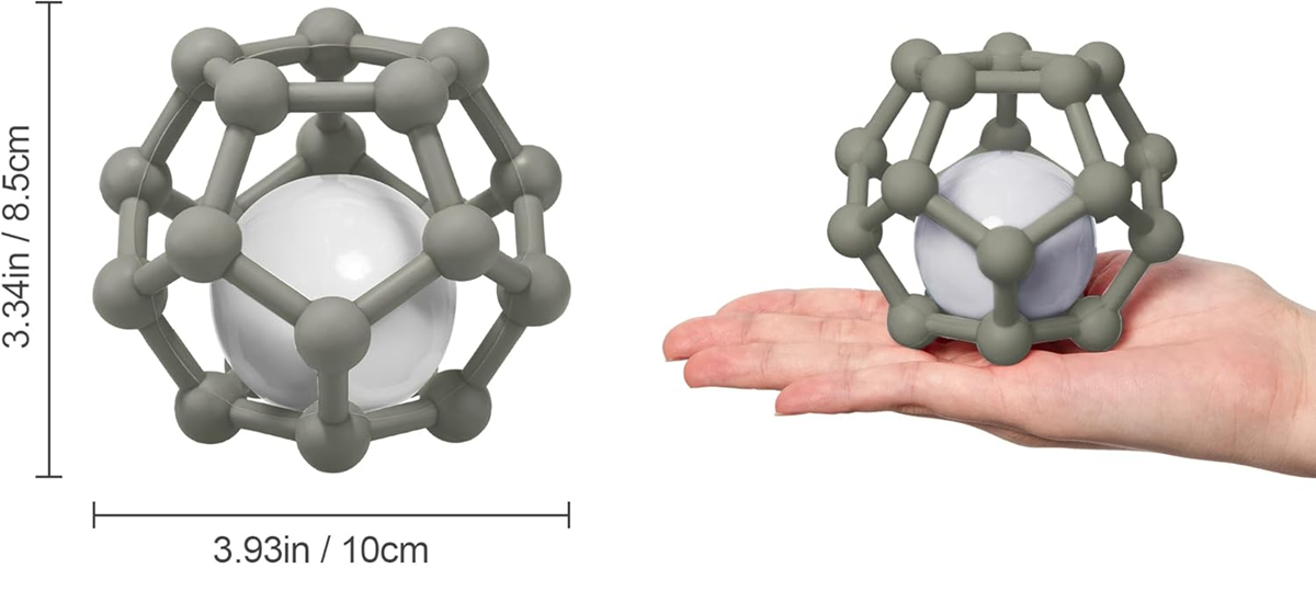MCGMITT Teether Ball silikonowy gryzak z grzechotką 8,5 x 10 cm
