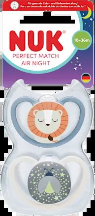 NUK Perfect Match Air Night nyugtató cumik 18-36 hónapos korig